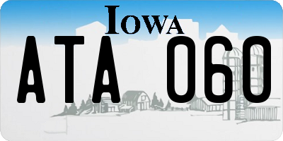 IA license plate ATA060