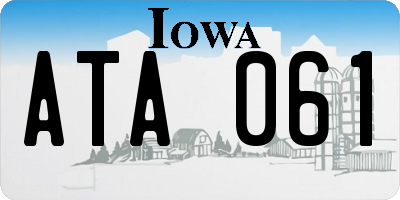 IA license plate ATA061