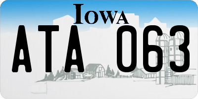 IA license plate ATA063