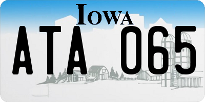 IA license plate ATA065