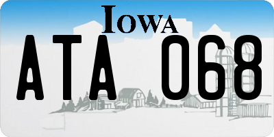 IA license plate ATA068