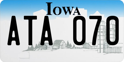 IA license plate ATA070