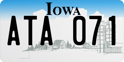 IA license plate ATA071