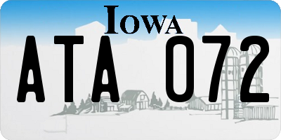 IA license plate ATA072