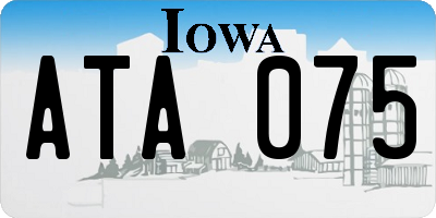 IA license plate ATA075