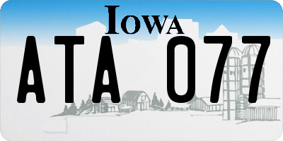IA license plate ATA077