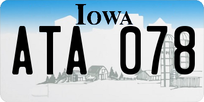 IA license plate ATA078