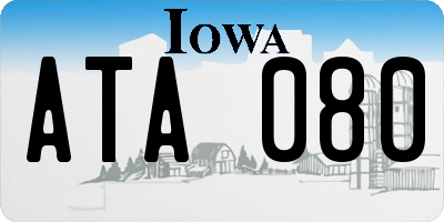 IA license plate ATA080