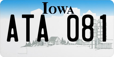 IA license plate ATA081