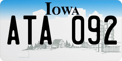 IA license plate ATA092