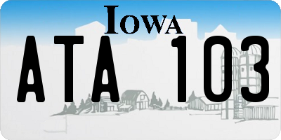 IA license plate ATA103