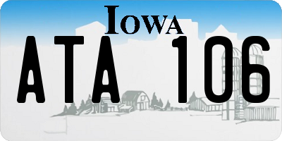 IA license plate ATA106