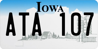 IA license plate ATA107