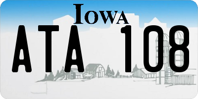 IA license plate ATA108