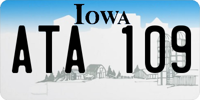 IA license plate ATA109