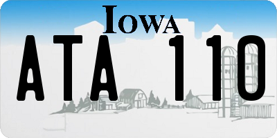 IA license plate ATA110