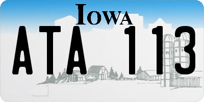 IA license plate ATA113