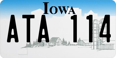 IA license plate ATA114