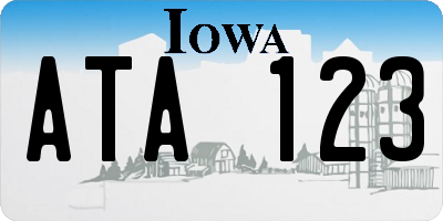 IA license plate ATA123
