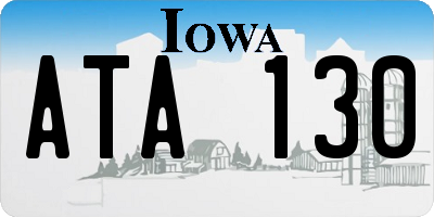 IA license plate ATA130