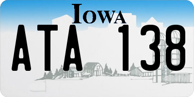 IA license plate ATA138