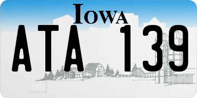 IA license plate ATA139