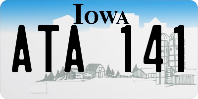IA license plate ATA141