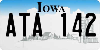 IA license plate ATA142