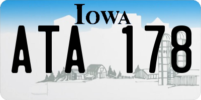 IA license plate ATA178