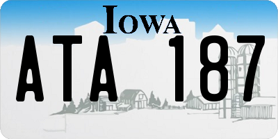IA license plate ATA187