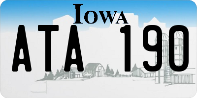 IA license plate ATA190