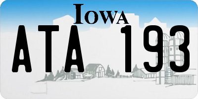 IA license plate ATA193