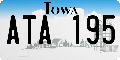 IA license plate ATA195