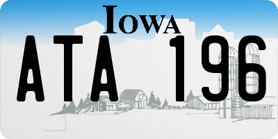 IA license plate ATA196