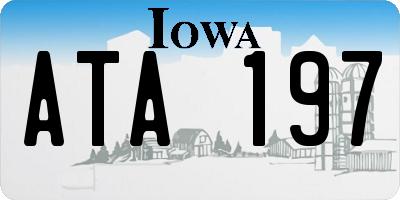 IA license plate ATA197