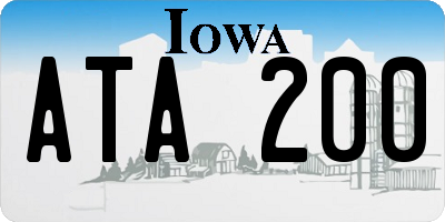IA license plate ATA200