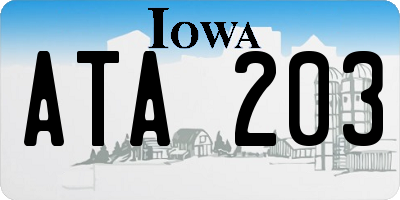 IA license plate ATA203