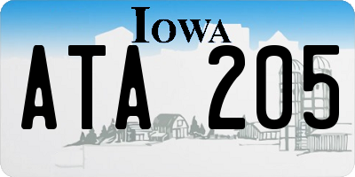 IA license plate ATA205