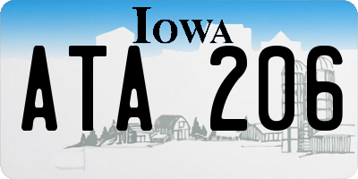 IA license plate ATA206