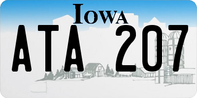 IA license plate ATA207