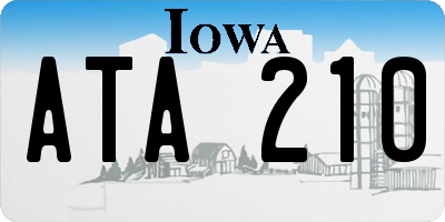 IA license plate ATA210