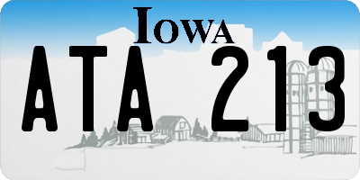 IA license plate ATA213