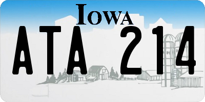 IA license plate ATA214