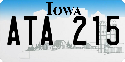 IA license plate ATA215