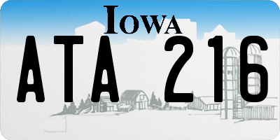 IA license plate ATA216