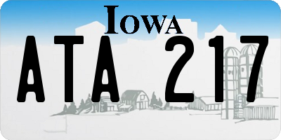 IA license plate ATA217