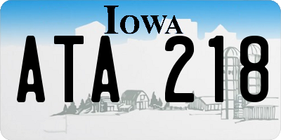 IA license plate ATA218