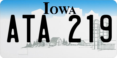 IA license plate ATA219