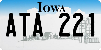 IA license plate ATA221