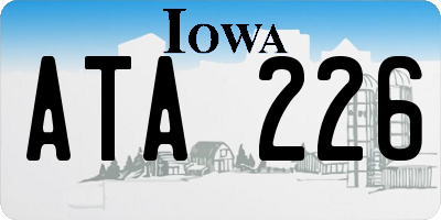 IA license plate ATA226